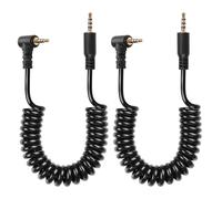 CERRXIAN 2.5mm Audio Cable, 2.5mm TRRS 4-Pole Male to Male Stereo Audio Aux Coiled Cord for Camcorder, Camera,Camera Remote,Headphone,IR Blaster & IR Emitter - 3ft (M to ML)