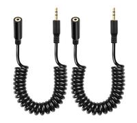 CERRXIAN 2.5mm Audio Cable, 2.5mm TRS 3-Pole Male to Male Stereo Audio Aux Coiled Cord for Camcorder, Camera,Camera Remote,Headphone,IR Blaster & IR Emitter - 3ft (M to F)