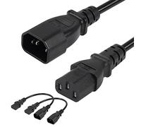 CERRXIAN 2-Pack C14 to C13 Power Extension Cable,18AWG 10A 250V IEC 320 C13 to C14 Computer Monitor PDU Power Extension Cord-0.3M/11.8inch