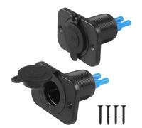 CERRXIAN 2PCS 12V Car Cigarette Lighter Socket with Blue LED,Waterproof Cigarette Lighter Socket 12 Volt Power Outlet Replacement for Car Marine Motorcycle ATV RV