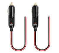 CERRXIAN 2PCS Cigarette Lighter Male Plug Cable,12V Replacement Car Cigarette Lighter,With 20A Fuse,13AWG Tin-Plated Tail Wire (0.3M)