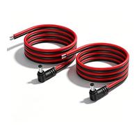 CERRXIAN 2PCS Right Angle DC5525 Power Pigtails Cable,3.3FT 14AWG 5.5mm x 2.5mm DC Male Bare Wire Open End Power Wire,DC Replacement Repair Cordfor CCTV Security Camera LED Strip Light Etc