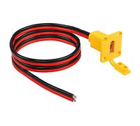 CERRXIAN 3.2FT 10AWG XT90 Male Bare Wire with Mount Panel, XT90 Male Plug with Mout Panel to Open Bare Wire for RC Lipo Battery FPV Drone (1m)