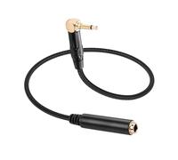 CERRXIAN 3.5mm TS Mono Right Angle Male to 6.35mm Female Audio Cable,0.3M/1FT Leather Textured Cord, Short TS Mono Patch Cable for Electric Guitar, Mixer, Amplifier, Speaker