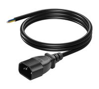 CERRXIAN 3.93FT IEC 320 C14 Male 3 Pin with Open Wiring Stripped, 18AWG Heavy Duty Replacement C14 to Bare Wire Power Supply Cable,Pigtail Open Cable (Male)