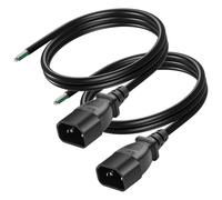 CERRXIAN 3.9FT IEC 320 C14 Male 3 Pin with Open Wiring Stripped, 16AWG Heavy Duty Replacement C14 to Bare Wire Power Supply Cable,Pigtail Open Cable (2)