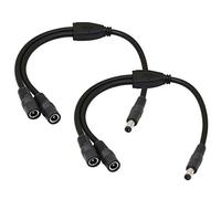 CERRXIAN 5.5/2.1MM 12V DC Power Splitter Cable 1 Male to 2 Female Connectors CCTV DC Power Splitter 1 Male to 2 Female Splitter Cable（0.3M）