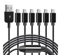 CERRXIAN 5FT USB 1 Male to 6 Male micro Splitter Y Cable USB micro Y splitter supports data transmission of U disks, keyboards, and mice, and power supply for USB devices such as low-power fans