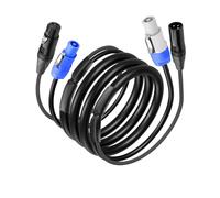 CERRXIAN 6.6 FT PowerCon and DMX Extension Cable, 13AWG AC Power DMX 3Pin XLR Signal Combo Cables for Stage Lighting, Concerts, Events