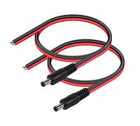 CERRXIAN DC5521 Power Pigtails Cable, 1 ft 14AWG 5.5 mm x 2.1 mm DC Male Bare Wire Open End Power Wire, DC Supply Repair Cable for CCTV Security Camera LED Strip Light Etc-2 Pieces (1FT 5521 Male)