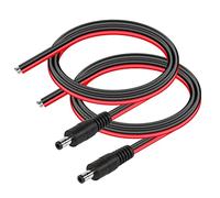 CERRXIAN DC5525 Power Pigtails Cable, 1.6 ft 14AWG 5.5 mm x 2.5 mm DC Male Bare Wire Open End Power Wire, DC Supply Repair Cable for CCTV Security Camera LED Strip Light Etc-2 Pcs (1.6 ft 5525 Male)