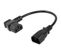 CERRXIAN IEC 320 C14 to 90 Degree C13 PDU Power Supply Extension Cable,C14 Male to Left Angle C13 Female 3 Pin Power Cord for Monitors,Computers,Etc-0.4M/15.7inch