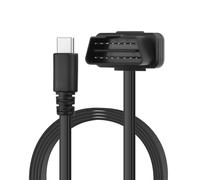 CERRXIAN OBD Power Cable Right Angle OBD2 to Type C Adapter 12V OBD II Male to 12V 3A USB Male Connector for Dash Camera Phone Car GPS DVR More Devices- 1.5M/ 4.92FT