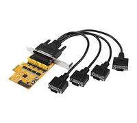 CERRXIAN PCIE to 4 Port RS232 Expansion Card,DB9 Dual Channel PCIe X1 AX99100 Expansion Card for Desktop PC,With 4 Port External Cable