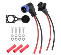 CERRXIAN Trolling Motor Plug Receptacle Set,90 Degrees 2 Pin 8AWG 50Amp Marine Boat DC Power Connector,Waterproof Trolling Motor Quick Connect,12V/24V/36V/48V Male&Female Trolling Motor Connector