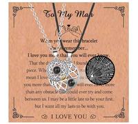 CERSLIMO 2 PCS Couple Magnetic Necklaces - Valentines Gifts for Him and Her, To My Man Matching Necklace Couples Gifts for Boyfriend Husband | Romantic Couples Necklaces Christmas Gifts