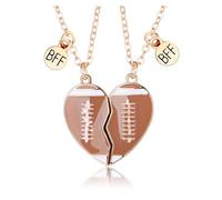 CERSLIMO American Football Gifts for Boys Girls, 2 Pcs Matching Necklaces for Best Friend Gift | Magnetic Bff Friendship Gifts for Friend Birthday Graduation Christmas Best Friend Necklace, Gold