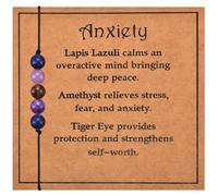 CERSLIMO Anxiety Bracelet for Women Men Teen Girls Boys - Healing Bracelets with Beautiful 8mm Natural Bead, Crystal Bracelet for Birthday Christmas, Protection Gifts with Anxiety Card