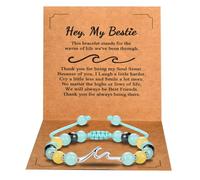 CERSLIMO Best Bestie Gifts for Women, Hey My Bestie Gifts for Girls, Wave Charm Bracelet for Friend Friendship Gifts Bracelets Birthday Christmas Thanksgiving Gifts For Best Friend, Green