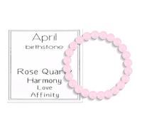 CERSLIMO Birthday Gifts for Her - April Birthstone Rose Quartz Bracelet Birthday Gift for Women Men Daughter Mum Nana Sister Granddaughter Niece Jewellery for Valentines Anniversary