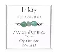 CERSLIMO Birthday Gifts for Her - Birth Month Birthstone Bracelet Birthday Gift for Women Men Daughter Mum Nana Sister Granddaughter Niece Jewellery for Valentines Anniversary