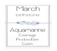 CERSLIMO Birthday Gifts for Her - March Birthstone 3 Pcs Raw Crystal Aquamarine Bracelet Birthday Gift for Women Girls Daughter Mum Nana Sister Granddaughter Niece Valentines Anniversary Present