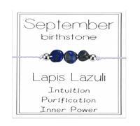 CERSLIMO Birthday Gifts for Her - September Birthstone 3 Pcs Raw Crystal Lapis Lazuli Bracelet Birthday Gift for Women Girls Daughter Granddaughter Niece Mum Nana Sister Valentines Anniversary Present