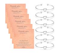 CERSLIMO Bridesmaid Proposal Gift - Tie The Knot Bracelet for Maid of Honor, Wedding Flower Girl, and Bridal Party Women - 4/6 Pieces