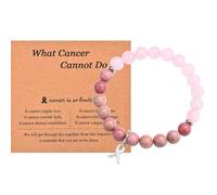 CERSLIMO Cancer Care Gifts for Women - Breast Cancer Gifts, Natural Stone Bracelets | Inspirational Gift for Patients Must Have, Encouragement Gift With Message Card, Pink Crystal