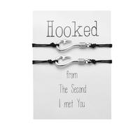 CERSLIMO Couple Bracelets Gifts for Him and Her, Matching Fish Hook Bracelets for Couples, Long Distance Relationship, Christmas, Anniversary, Valentine's Day Gifts