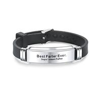 CERSLIMO Dad Bracelet Gifts for Dad - Silver Best Farther Ever Bracelets Dad Gifts from Daughter Son, Dad Christmas Gifts, Birthday Presents for Dad Daddy Fathers Day Bracelets Gifts with Gifts Box