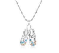 CERSLIMO Dance Gifts for Girls - Ballet Shoes Necklace for Dancer Teens with Colorful Crystals, Ballet Slipper Gifts Girls Ballerina Kids Jewellery Birthday Christmas Xmas Presents Stocking Stuffers