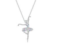 CERSLIMO Fairy Necklace for Teen Girls - Rainbow Crystal Jewelry, Adorable Ballerina Ballet Gift for Christmas | Dance Recital Presents