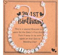 CERSLIMO First Birthday Gift for Girls - Adjustable Bracelet for 1 Year Olds