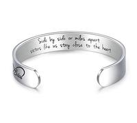 CERSLIMO Friendship Bracelet for Women - Inspirational & Motivational Cuff Bangle for Best Friend, Sister, Mother, Teacher Gifts, Birthday & Christmas, Side by Side