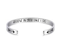 CERSLIMO Friendship Bracelet for Women - Inspirational & Motivational Cuff Bangle for Best Friend, Sister, Mother, Teacher Gifts & Birthday, Christmas Gifts - Believe In You