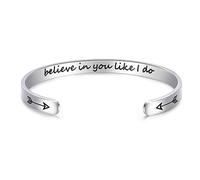 CERSLIMO Friendship Bracelet for Womens - Inspirational Friendship Gifts for Best Friend, Motivational Cuff Bangle Sister Mother Teacher Gifts Bracelet Birthday Christmas Believe In You Like I Do