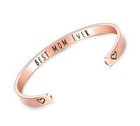 CERSLIMO Friendship Bracelet for Womens - Inspirational Friendship Gifts for Best Friend, Motivational Cuff Bangle for Sister Mother Teacher Gifts Bracelet Birthday Christmas Gifts, Best Mom Ever