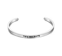 CERSLIMO Friendship Bracelet for Womens - Inspirational Friendship Gifts for Best Friend, Motivational Cuff Bangle for Sister Mother Teacher Gifts Bracelet Birthday Christmas Gifts, Enjoy The Journey