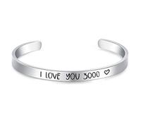 CERSLIMO Friendship Bracelet for Womens - Inspirational Friendship Gifts for Best Friend, Motivational Cuff Bangle for Sister Mother Teacher Gifts Bracelet Birthday Christmas Gifts, I Love You 3000