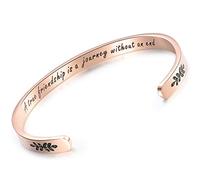 CERSLIMO Friendship Bracelet For Womens - Inspirational Gift For Best Friend, Motivational Cuff Bangle For Sister, Mother, Teacher, Birthday, Christmas - Rose Gold