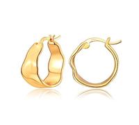 CERSLIMO Gold Hoop Earrings for Women Girls - S925 Sterling Silver Earrings, Gold Chunky Huggie Earrings | Hypoallergenic Small Hoop Earrings Jewellery Wedding Birthday Chritsmas Gifts