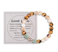 CERSLIMO Good Luck Gifts for Women Ladies - Natural Bead Healing Anxiety Relief Bracelet, Gemstone Protection Anxiety Gifts Birthday Christmas Jewelry for Colleague Friends Daughter