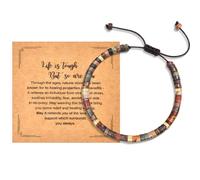 CERSLIMO Inspirational Gifts for Women Girls - Natural Bead Healing Anxiety Bracelet, Life is Tough Encouragement Healing Gift for Daughter Granddaughter Niece Birthday Christmas