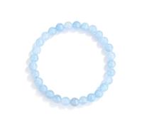 CERSLIMO Natural Beaded Bracelets for Women Men - Healing Bead Bracelet Stretch Link with Beautiful Aquamarine Crystal, Protection Anxiety Relief Jewellery Gifts Birthday Christmas Stocking Stuffers