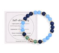 CERSLIMO Self Discovery Gifts for Women Ladies - Natural Bead Healing Anxiety Relief Bracelet, Gemstone Protection Anxiety Gifts Birthday Christmas Jewelry for Colleague Friends Daughter