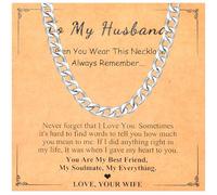 CERSLIMO To My Husband Gifts - Mens Gifts Cuban Chain for him, Cuban Chain Necklace for Men Birthday Valentines Day Anniversary Christmas Presents for Husband