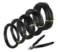 CertBuy 5 Roll Bonsai Wire 5 Size - 1.0MM, 1.5MM, 2.0MM, 2.5MM, 3.0MM Black Anodized Aluminum Bonsai Training Wire 160 Feet Total Length with Wire Cutter (Single roll Length 32 Feet)