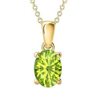 Certifed Peridot gemstone Oval Cut Birthstone Pendant Necklace For Women