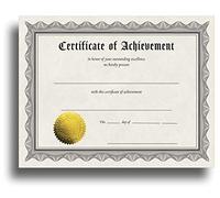 Certificate of Achievement Paper With Embossed Gold Foil Seals - 30 Pack - Parchment Awards for Students, Teachers, Employees - 8.5" x 11" Inkjet/Laser Printable